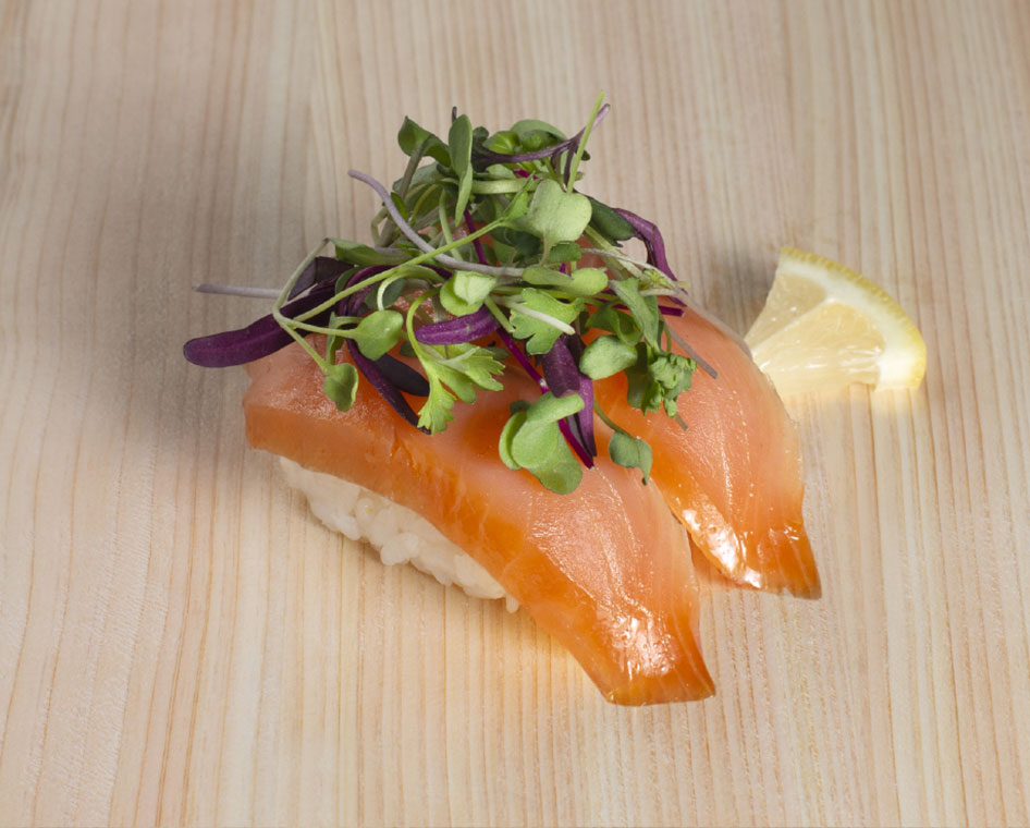 Microgreens Oil Smoked Salmon