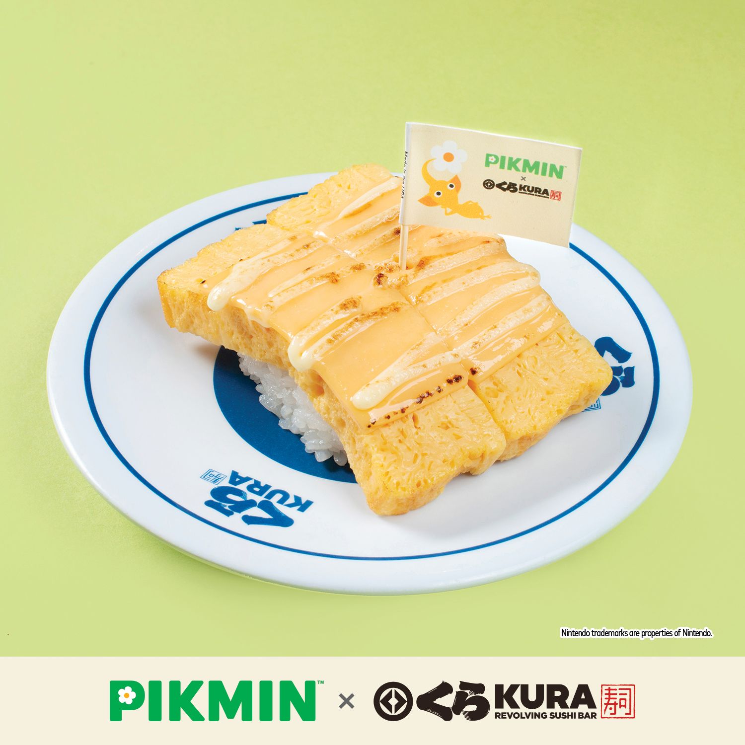 Photo by Emily J. Davis for Kura Sushi_Pikmin Bikkura Pon Collaboration Food Special_Yellow Pikmin Cheese Tamago_1