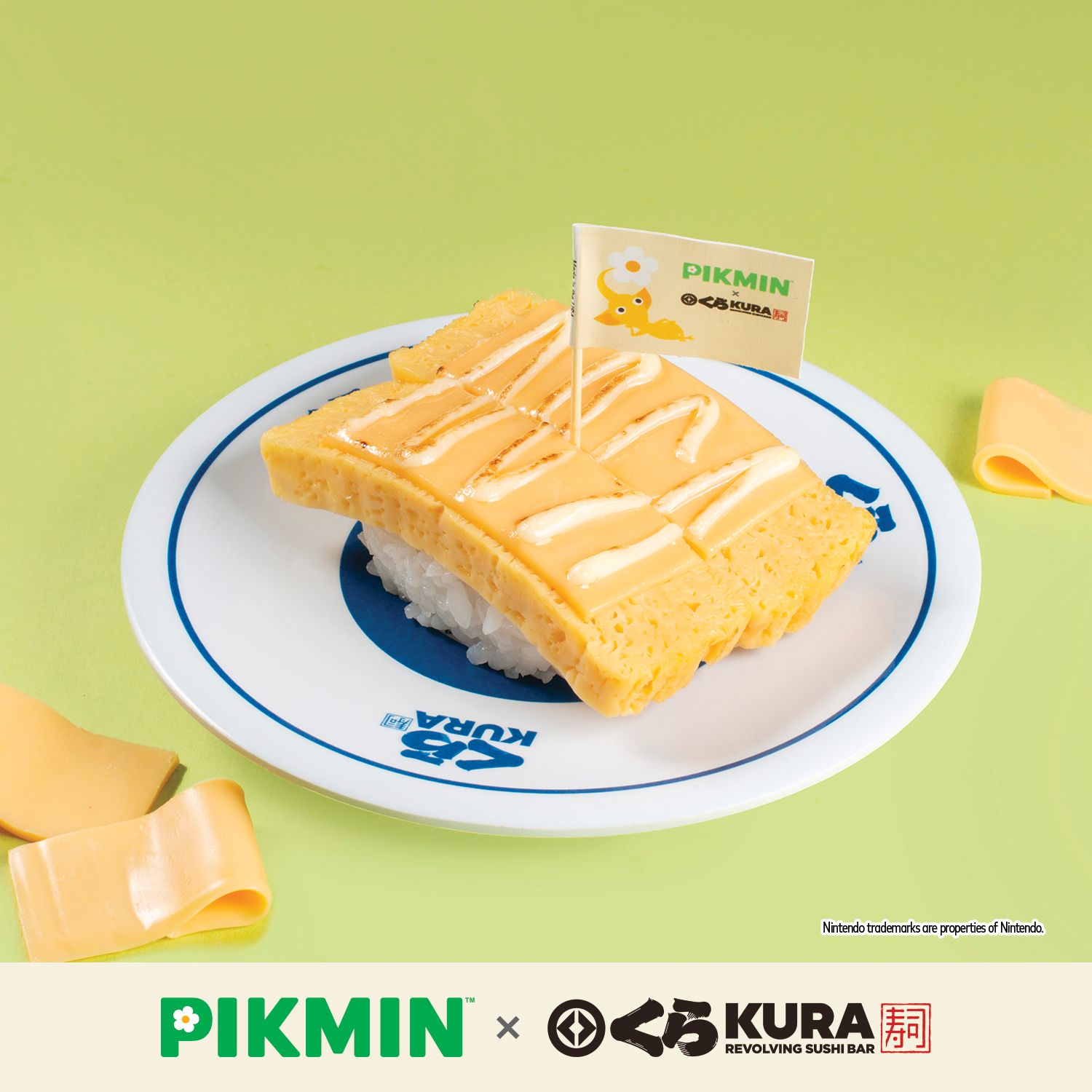 Photo by Emily J. Davis for Kura Sushi_Pikmin Bikkura Pon Collaboration Food Special_Yellow Pikmin Cheese Tamago_2