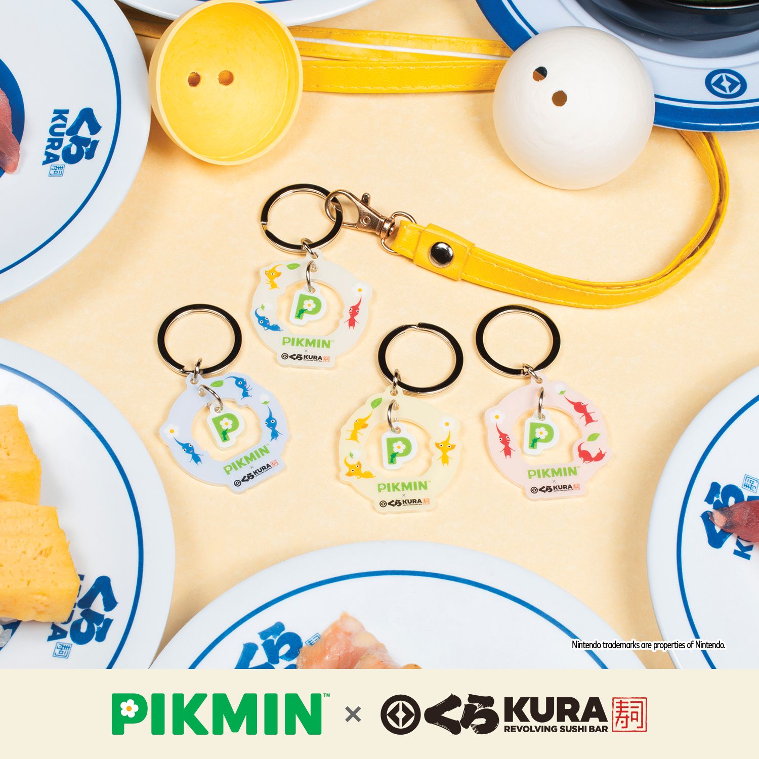 Photo by Emily J. Davis for Kura Sushi_Pikmin Bikkura Pon Collection_Acrylic Swing Keychain Collectibles_2