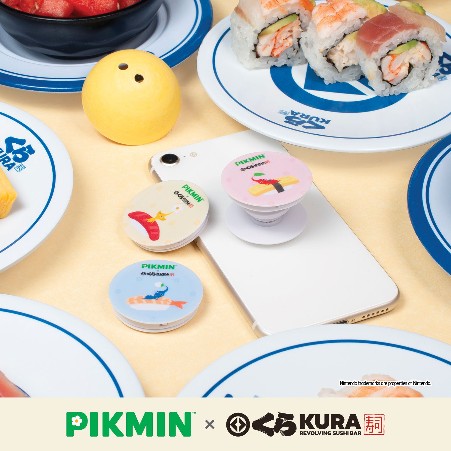 Photo by Emily J. Davis for Kura Sushi_Pikmin Bikkura Pon Collection_Phone Mount Collectibles_1