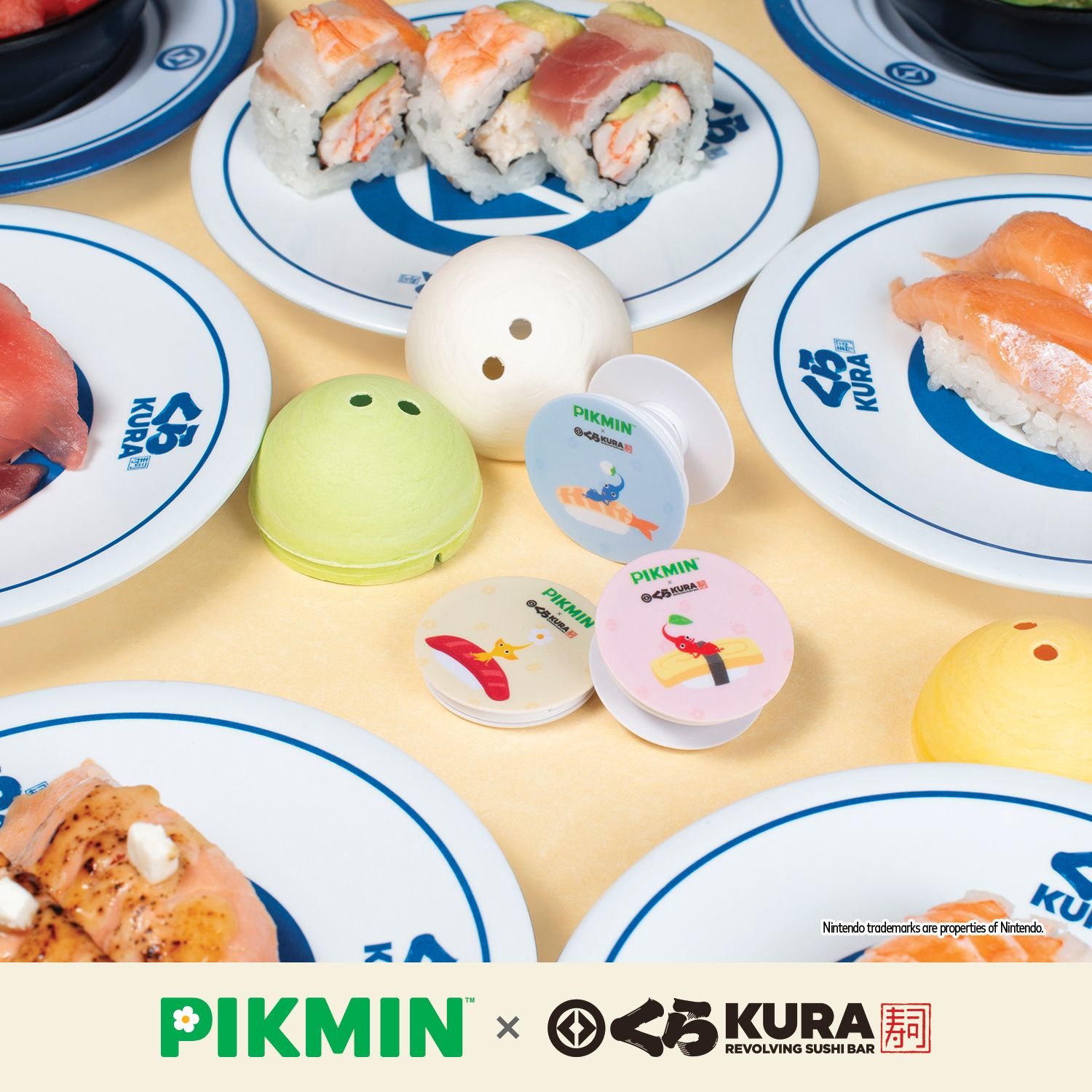 Photo by Emily J. Davis for Kura Sushi_Pikmin Bikkura Pon Collection_Phone Mount Collectibles_2