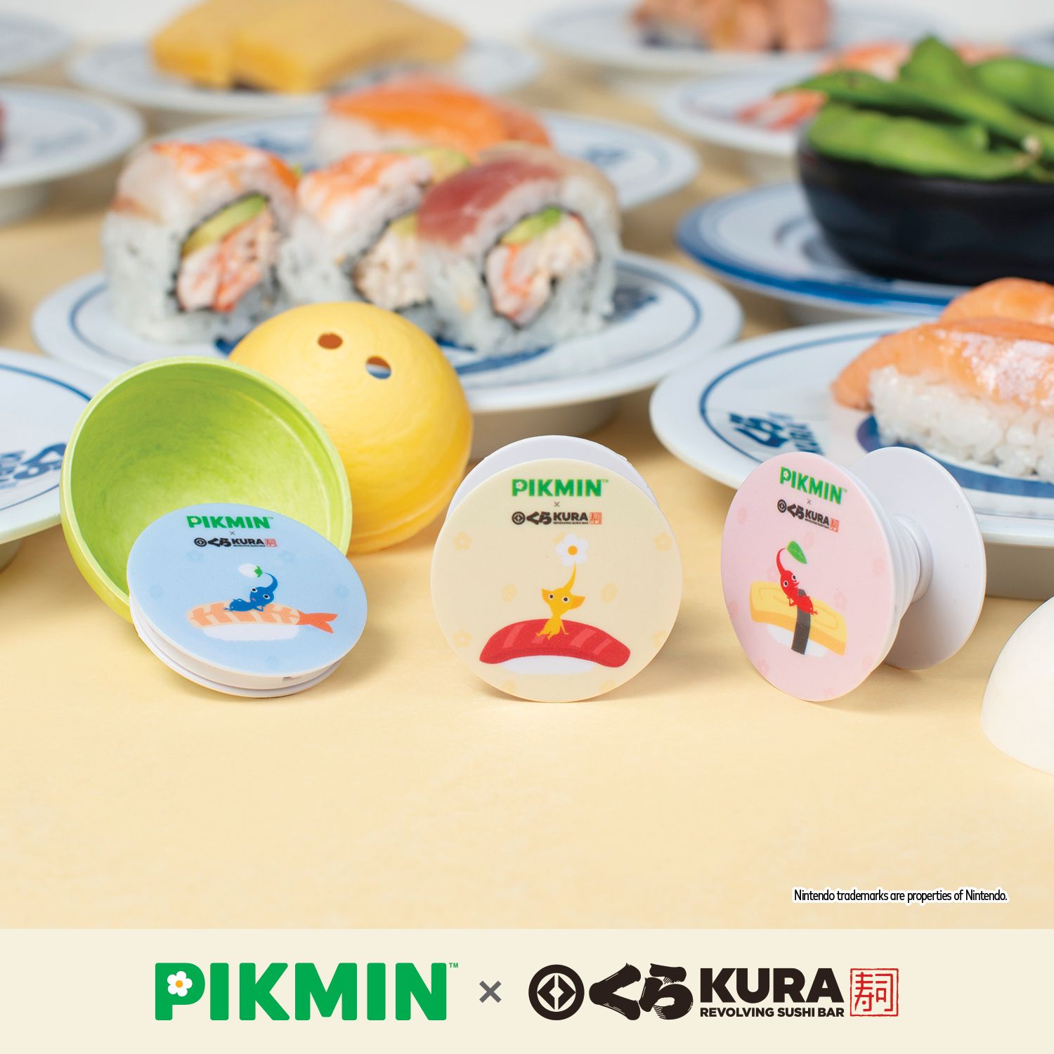 Photo by Emily J. Davis for Kura Sushi_Pikmin Bikkura Pon Collection_Phone Mount Collectibles_3